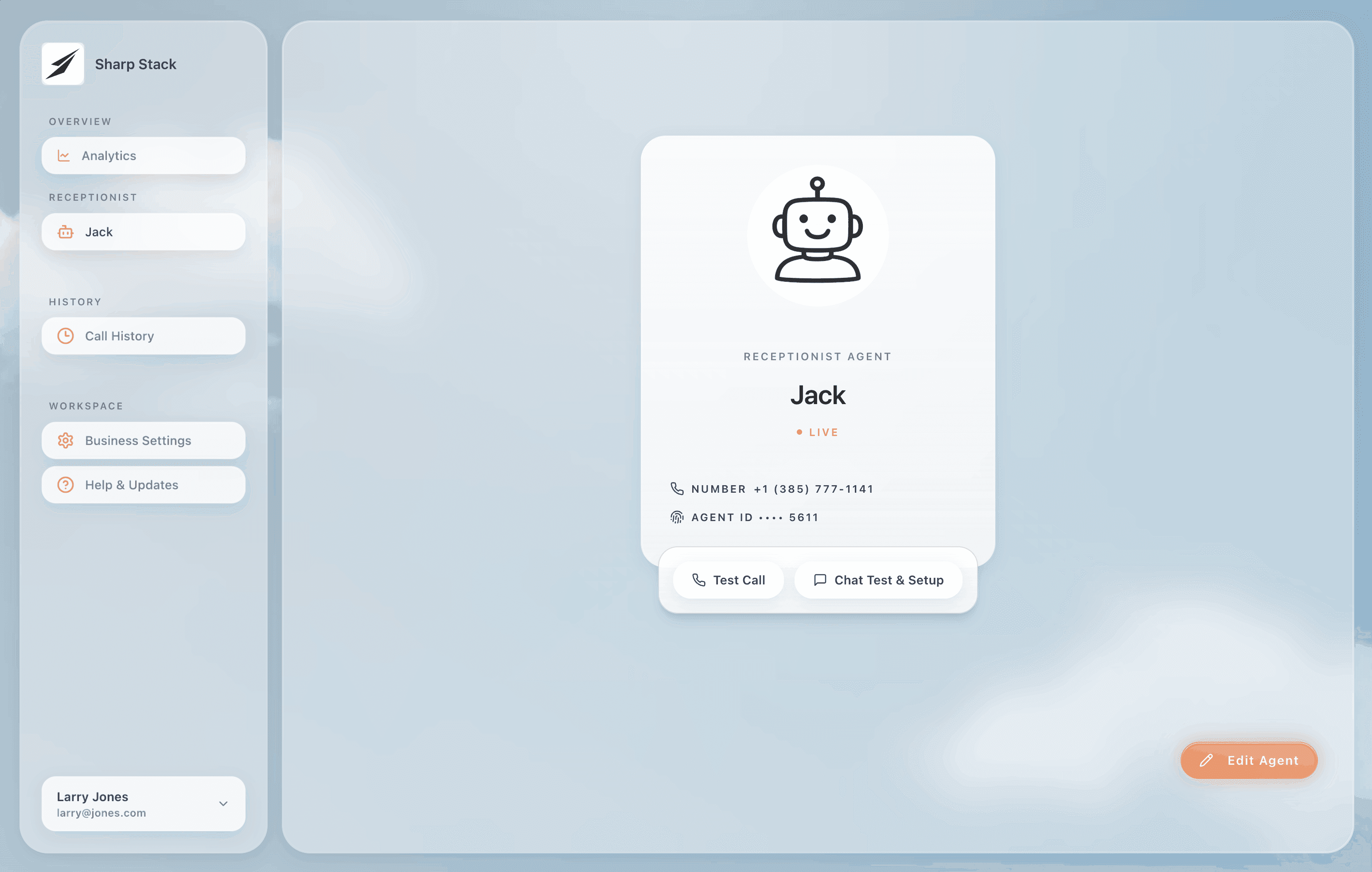 Sharp Stack Contact card